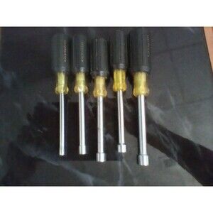 Vintage Klein Tools 630 5 Piece Nut Driver Set Standard SAE 3/16 - 3/8